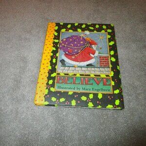 Vtg Mary Engelbreit Art Believe In Christmas Book Hardcover Illustrated 1993